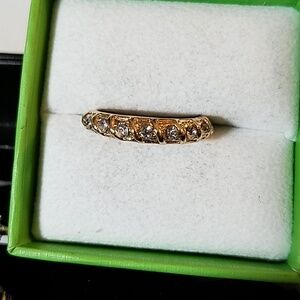 Diamond Faux Band Silver Tone Size 8.5